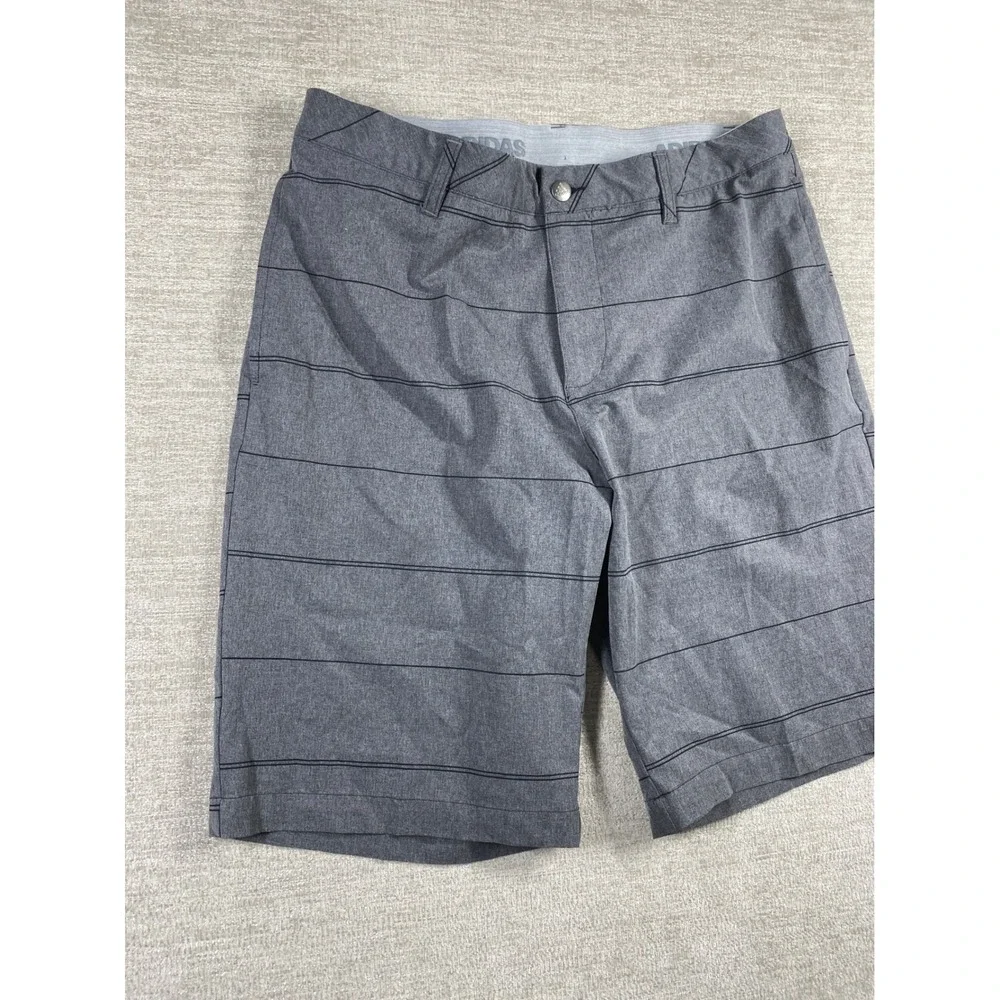 Adidas FJ9868 Ultimate365 Striped Golf Shorts Mens 32 Gray Heathered Stretch